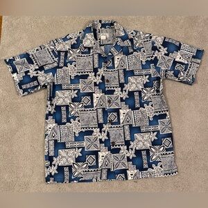 Vintage Aloha Made In Hawaii Men’s Traditional Hawaiian Print Collard Shirt